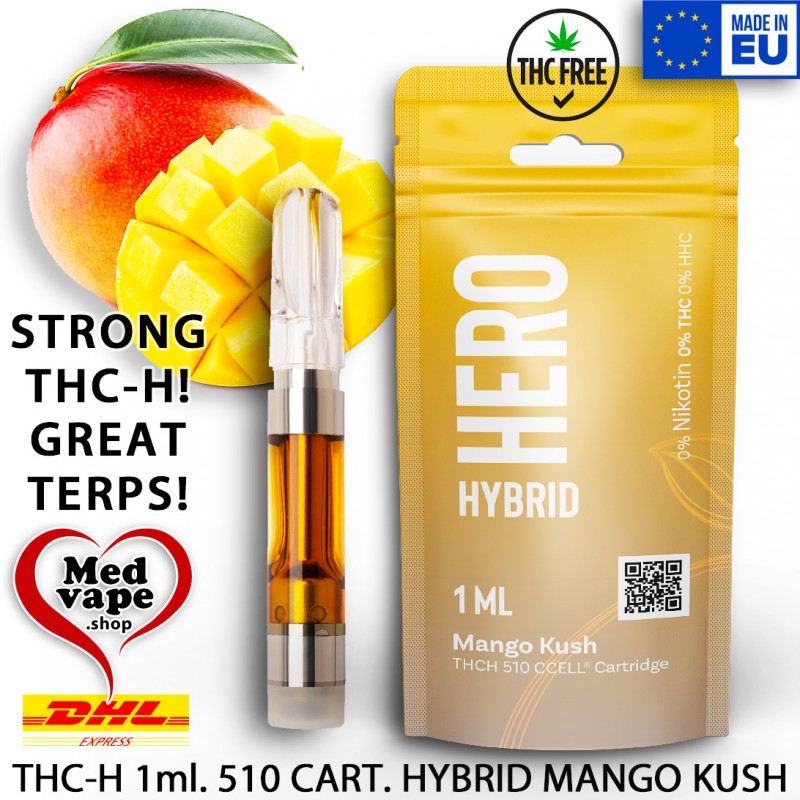 THCH MANGO KUSH 510 CCELL 1ML CARTRIDGE - EL GRINGO MEDVAPE THC WEED